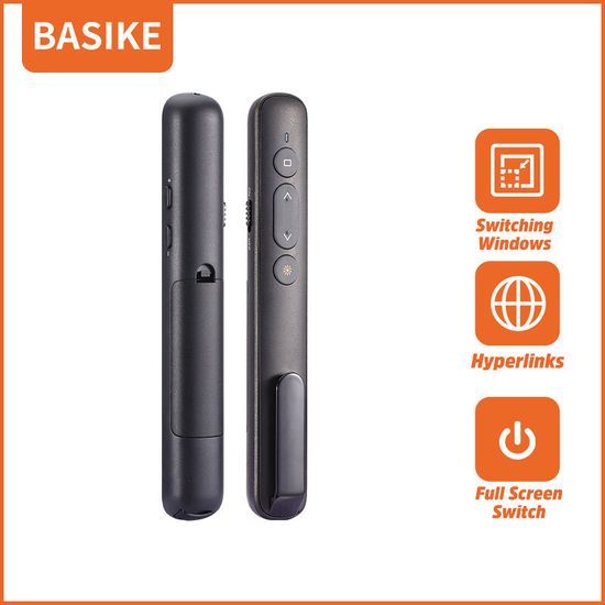 Basike รีโมทพรีเซนไร้สาย Presenter Wireless Remote Controller USB + USB C Pointer ปากกาเลเซอร์ สำหรับ Mac Win Projector PPT Powerpoint Presentation Pen เลเซอร์ชี้เป้า Laser Pointer