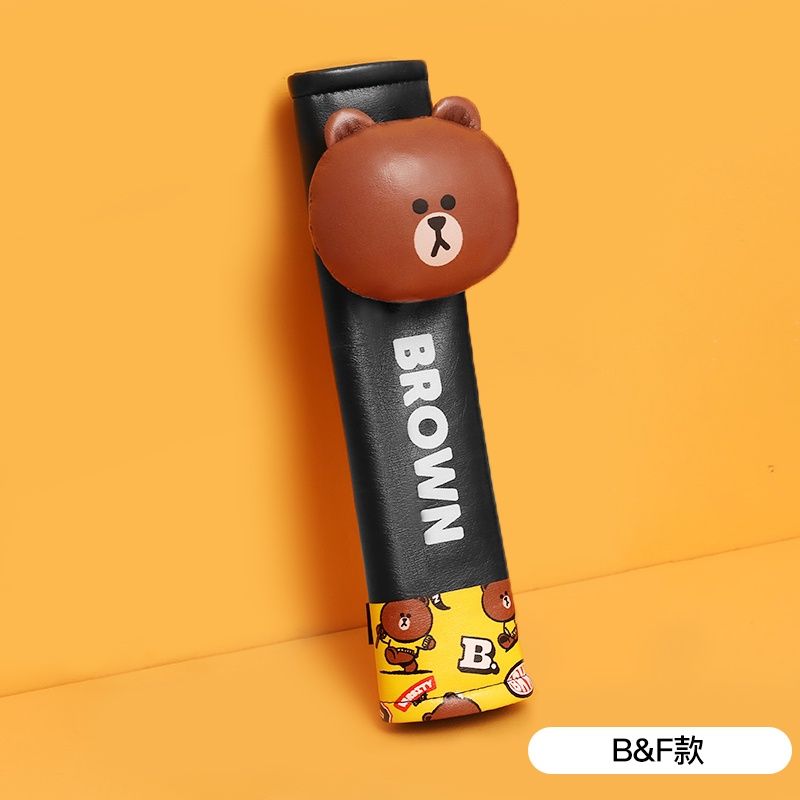 ✨พร้อมส่ง✨Line FRIENDS Brown Bear ปลอกหุ้มสายเข็มขัดนิรภัยสําหรับรถยนต์