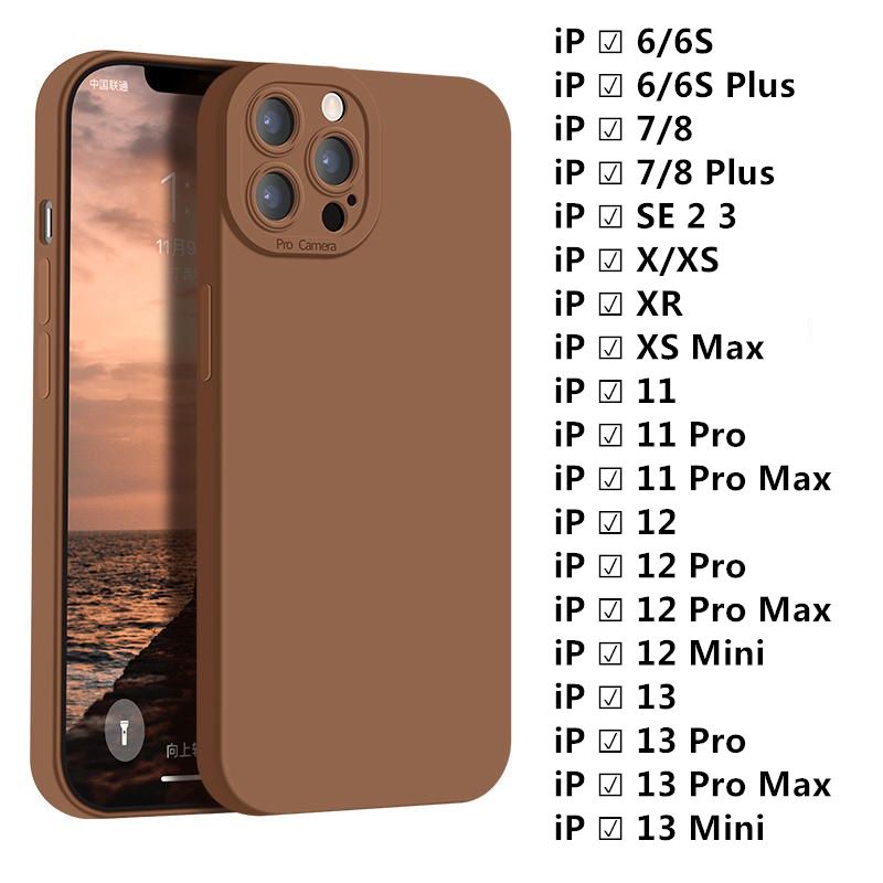 D🔥HOHO เคสกำมะหยี่ขอบเหลี่ยม ใช้สำหรับ iPhone 14 Pro Max 14 Plus 6 6S 7 8 7+ 8+ Plus + SE 2 3 X XR XS Max 14 11 12 13 Pro Max PTU Case เคสซิลิโคน เคสซิลิโคนคลาสสิกขอบตรง ใช้สำหรับ