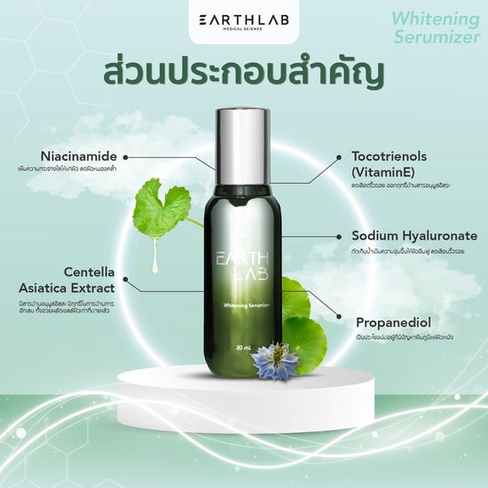 Earth Lab Whitening Serumizer l ไวท์เทนนิ่ง เซรัมไมเซอร์ เทคโนโลยี Nano ซึมไว ผิวไบร์ท ผิวหน้าแลดูอ่อนเยาว์ 30ml