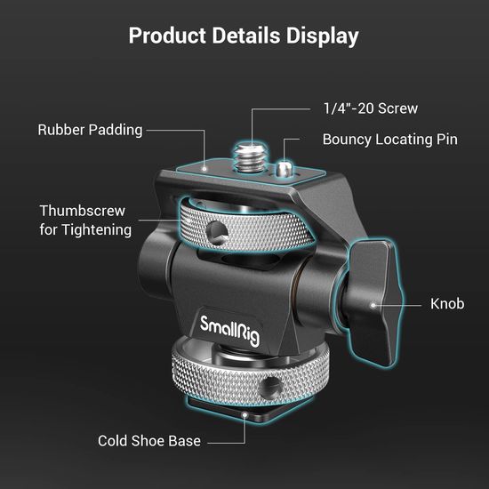 SmallRig หมุนและเอียงปรับจอภาพเมากับรองเท้าเย็นเมา2905B