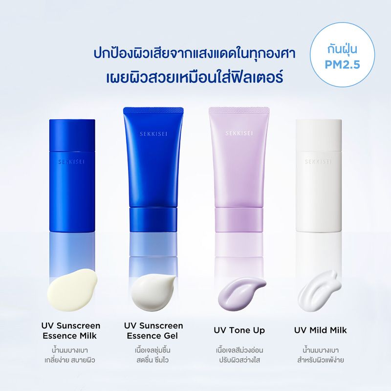 KOSE SEKKISEI CLEAR WELLNESS UV Sunscreen Essence Mild Milk SPF50+/PA+++ 50 ML กันแดดเนื้อน้ำนมสูตรผิวแพ้ง่าย ไม่มีแอลกอฮอลล์/น้ำหอม/พาราเบน