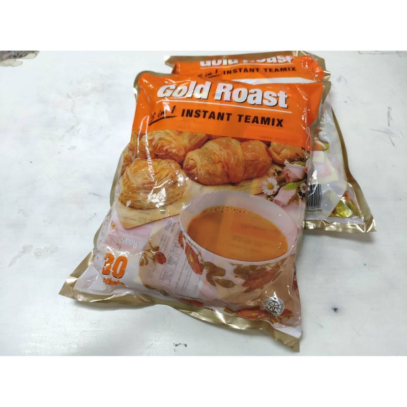 พร้อมส่ง ชา / ชานม / ชาร้อน-เย็น Gold Roast Instant 3 in 1 Tea Mix 1 ห่อ มี 30 ซอง ซองละ 20 กรัม ชารสละมุน