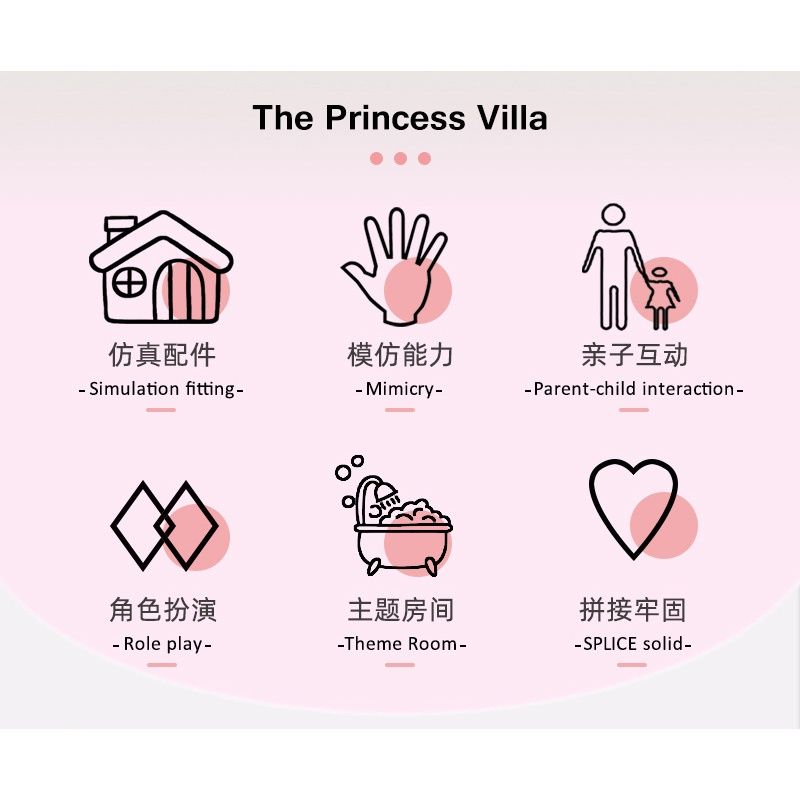 The Princess Villa  บ้านเจ้าหญิง สุดหรู บ้านตุ๊กตา บ้านของเล่นตุ๊กตา บ้านชุดปราสาทเจ้าหญิง มีระเบียงพร้อมเฟอร์นิเจอร์