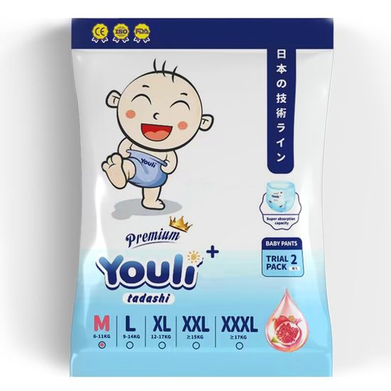 【แพ็คทดลอง】YOULI แพมเพิส ผ้าอ้อมแบบกางเกง ผ้าอ้อมเด็กสำเร็จรูป BabyPants Premium แพมเพิสเด็ก M-XXXXL 1ชิ้น กางเกงผ้าอ้อม