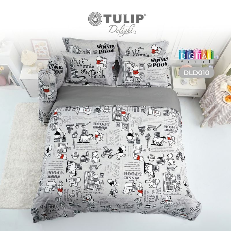 [New] TULIP หมีพูห์ Pooh ชุดเครื่องนอน ผ้าปูที่นอน ผ้าห่มนวม รุ่น TULIP Delight DLD010 ลิขสิทธิ์แท้ ดิสนีย์ Disney