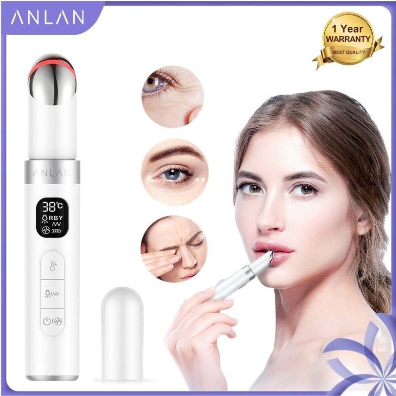 ANLAN Electric Eye Massager Dark Circle RemoverปากกานวดตาAntiริ้วรอยอาการบวม37-45 ℃ การบีบอัดร้อนนวด