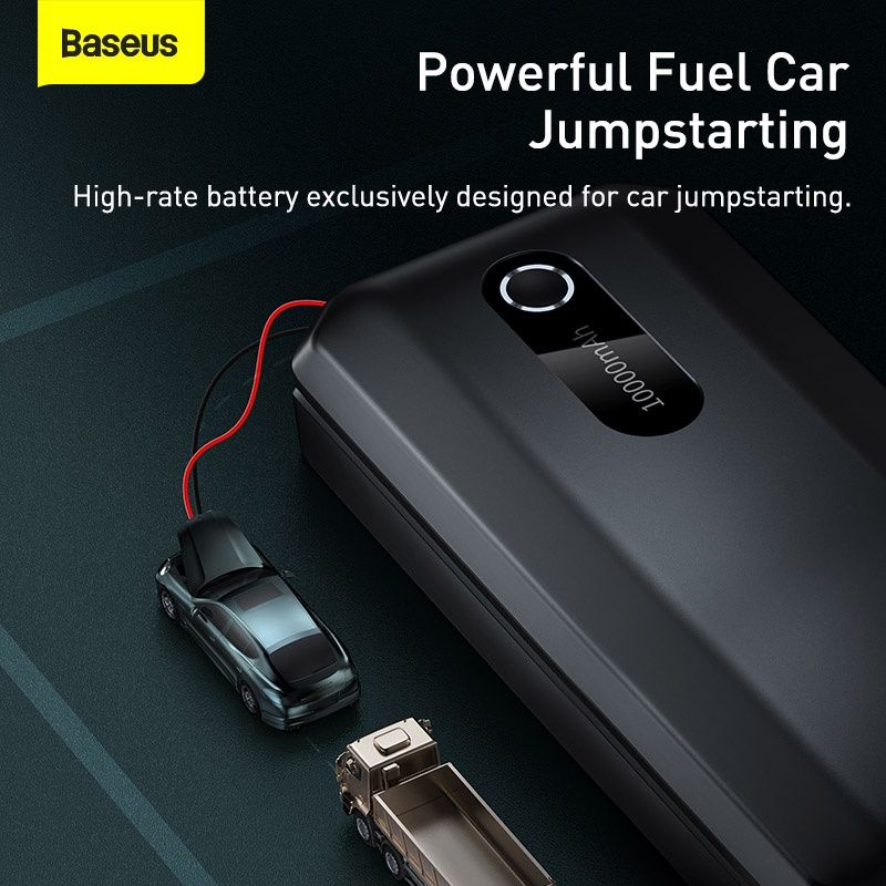 Baseus พาวเวอร์แบงค์ 10000mAh 1000A 12V แบบพกพา สําหรับจั้มสตาร์ทรถยนต์