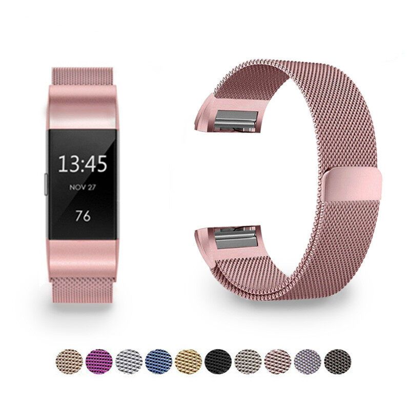 สายสแตนเลสโลหะสำหรับ Fitbit Charge 2 วง Milanese LOOP Magnetic Fitbit Charge 2 สายรัดข้อมืออัจฉริยะสำหรับสายรัดข้อมือ