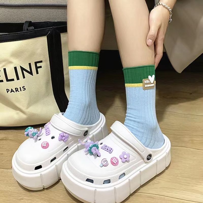 ถุงเท้าแฟชั่นเกาหลี สีสันสดใส ของขวัญนักเรียนหญิง สไตล์ Y2KKorean candy color socks cute cotton socks love fashion socks student socks