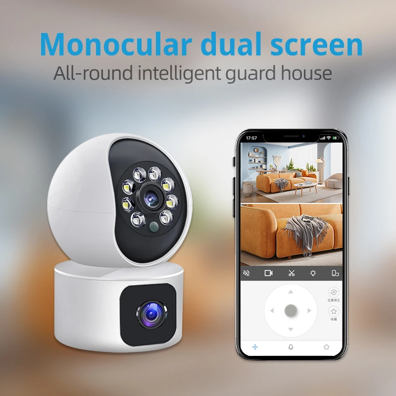 กล้องวงจรปิด V380 Pro ซื้อ1แถม1 Dual Lens CCTV Camera 360° สมาร์ท IP Camera 1080P HD WIFI เชื่อมต่อโทรศัพท์มือถือ Infrared night vision เสียงสองทาง Motion Detection กล้องกันน้ำกล้อง 360°PTZ Control CCTV Camera with Alarm