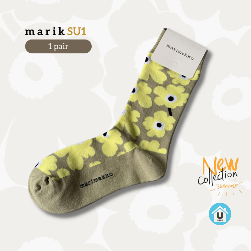 UCare - ถุงเท้า ตัวอักษร marimekko summer collection จาก Outlet ญี่ปุ่น socks genuine products 100% ship from Bangkok