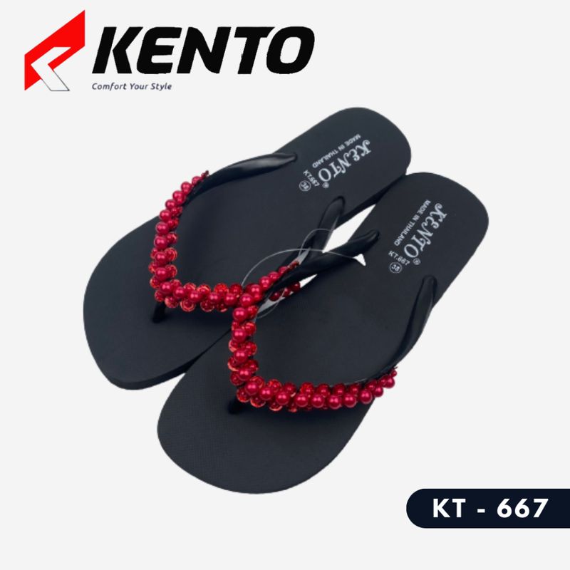 [ของแท้จากโรงงาน] KENTO เคนโตะ รองเท้าแตะหูคีบ รองเท้าลายแตะลูกปัด รุ่นKT ไซส์35-46 ใส่ได้ทุกเพศทุกวัย