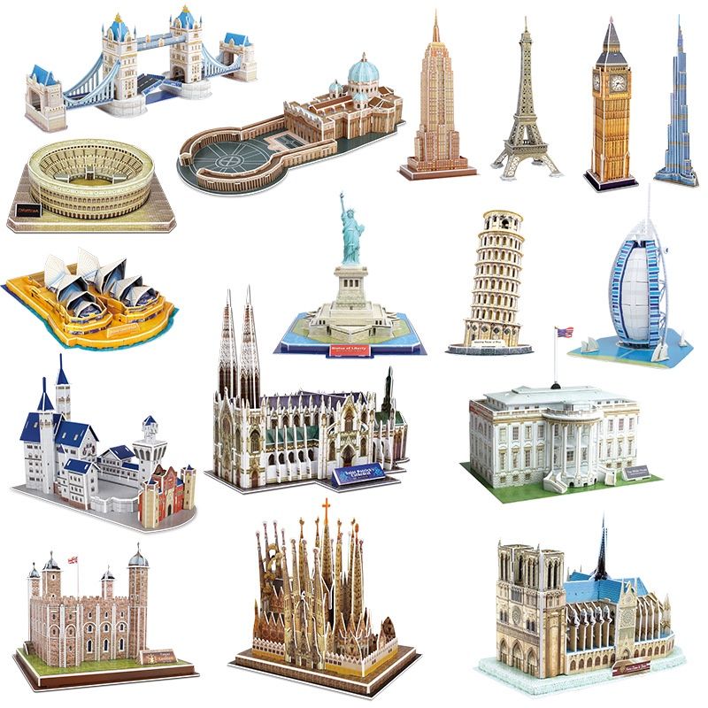 3D Puzzle World Attraction Building โมเดลกระดาษ สถานที่ท่องเที่ยวต่างๆทั่วโลก สิ่งมหัศจรรย์ต่างๆของโลก