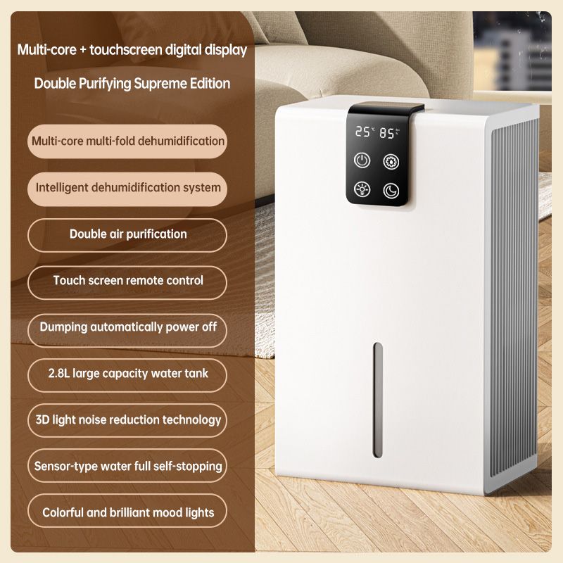 Xiaomi YouPin Official Store Dehumidifier เครื่องลดความชื้นในครัวเรือนการดูดซับความชื้นขนาดเล็กในห้องนอนเงียบกลับไปทางทิศใต้การลดความชื้นการอบแห้งเครื่องฟอกอากาศแบบ all-in-One