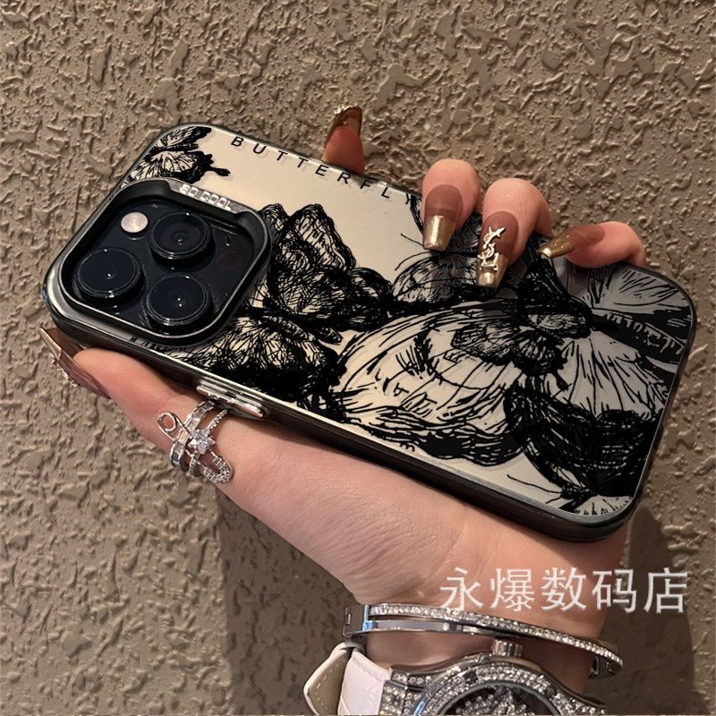 เคสโทรศัพท์มือถือชุบไฟฟ้า แบบนิ่ม ลายผีเสื้อ สําหรับ Apple Iphone 14promax 13pro 12 11 7p 6VOH