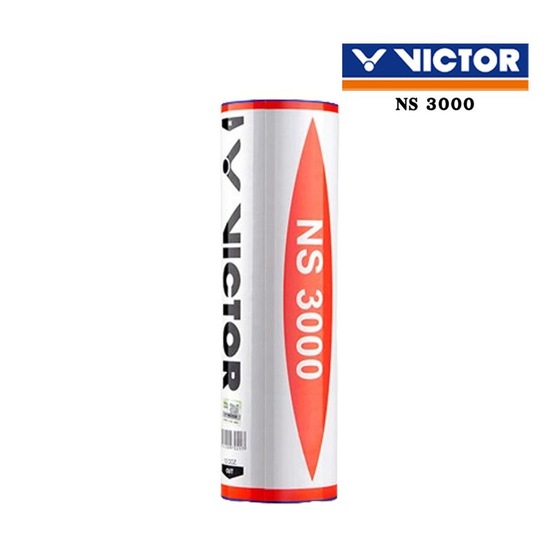 VICTOR ลูกแบดมินตัน NYLON รุ่น NS 3000 ( 1 หลอด 6 ลูก ) ( แถบสีน้ำเงิน ความเร็วปานกลาง )