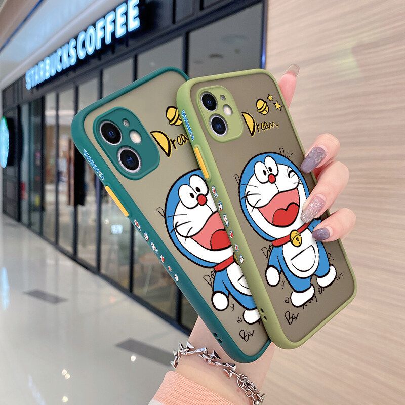 Yiเวปไซต์เคสสำหรับ OPPO A12 A12s A5s A7เคสโทรศัพท์ซิลิโคนนิ่มกันกระแทกมีขอบด้านข้างสำหรับแมวโดราเอมอนน่ารักลายการ์ตูนเคสฝาปิดแข็งใสขุ่นเคสกล้อง