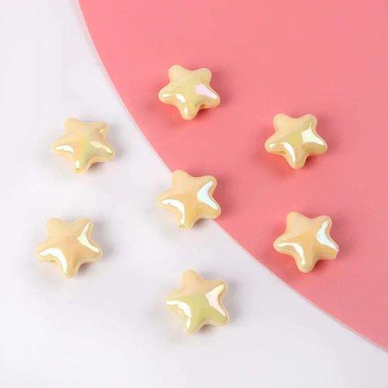 10 ชิ้น/ล็อต 11 มม.อะคริลิค Spacer ลูกปัด AB สี Star Shape ลูกปัดสําหรับเครื่องประดับทํา DIY Charms สร้อยข้อมือ Necklac อุปกรณ์เสริม