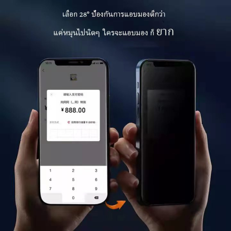 ฟิล์มกระจกกันมอง ฟิล์มกันเสือก IP。15 15PRO。15PLUS。15PROMAX。 14 Pro Max 13 pro 14plus 12 13 Pro 12 Mini 6 plus 6s 7 8 7+ 8+ X XR XS MaX 11 se2