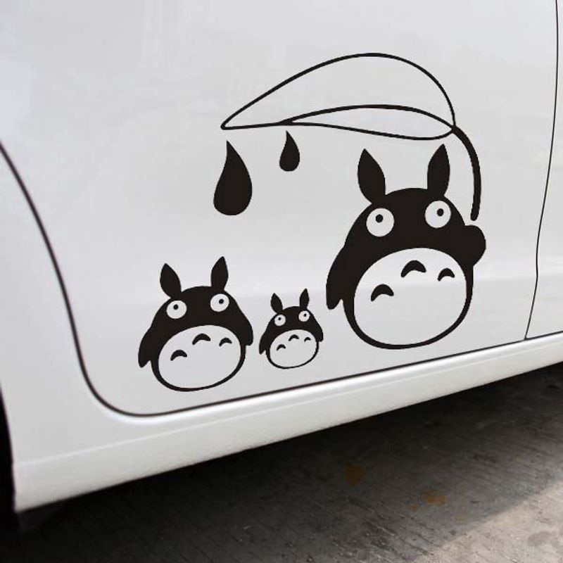 Cartoon Lovely Totoro Car Sticker Rain Day Totoro Car Door Window Sticker Scratch Cover Decals