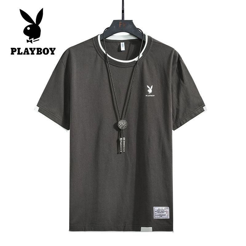 Playboy เสื้อยืดผู้ชายเสื้อผู้ชายคอกลมแขนสั้นชุดชั้นในเสื้อยืดวินเทจ