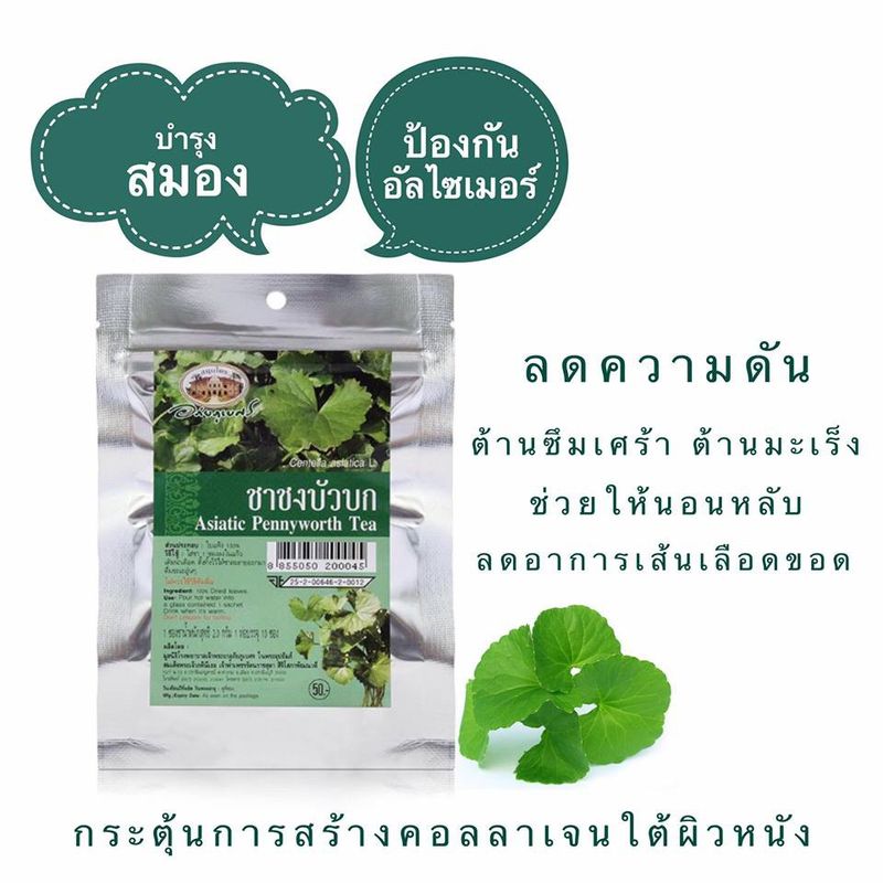 🌱ชาชงบัวบก ☘️☘️อภัยภูเบศร ✅(ผลิตใหม่ล่าสุด)✅ขนาด 25 กรัม เลขที่อย.25-2-00646-2-0012 อาหาร (สบ.5/สบ.7)