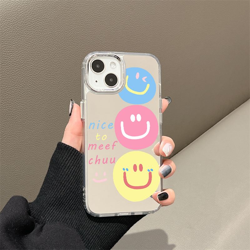 เคส Iphone Shell Makeup Mirror สำหรับ Iphone 15 7 Plus 11 Pro Max 13 11 14 12 Pro Max XR 6s 7 8 6 14 Plus X XS Max SE 2020 อาร์ตแฟชั่น Tpu Soft Case