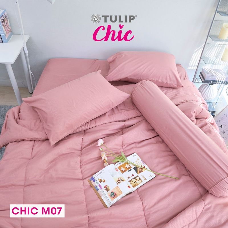 [NEW] TULIP CHIC สีพื้นอัดลาย CHIC M07 ชุดเครื่องนอน ผ้าปูที่นอน ผ้าห่มนวม มีลายนูนเบาๆ บนเนื้อผ้าสัมผัสได้