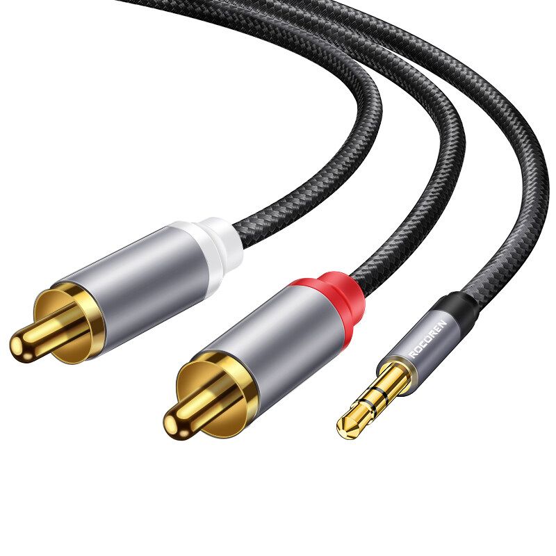 Rocoren RCA 3.5มม. สาย2RCA สายออดิโอชาย Speller สายสำหรับสมาร์ทโฟน HiFi AUX สายคอมพิวเตอร์ลำโพงแล็ปท็อปโทรศัพท์มือถือเดสก์ท็อป MP3สายเชื่อมต่อสัญญาณเครื่องเสียง