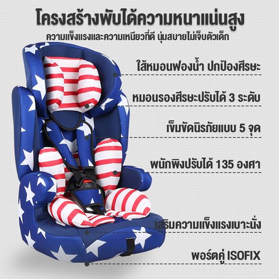 คาร์ซีท รองรับระบบ ISOFIX เหมาะสำหรับเด็ก 9 เดือน -12 ปี คาร์ซีทพกพา สินค้าขายดีที่สุด มีรับประกัน