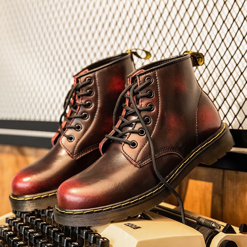 Dr.martens รับประกันคุณภาพ พลัสไซซ์ 35-48 New England Dr. รองเท้าบูทมาร์ติน หนังแท้ ส้นหนา 6 หลุม สไตล์คลาสสิก สําหรับผู้ชาย และผู้หญิง