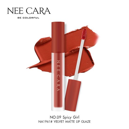 NEE CARA นีคาร่า ลิปสติก ลิปแมท เวลเวท เนื้อกำมะหยี่ NA1961 VELVET MATTE LIP GLAZE