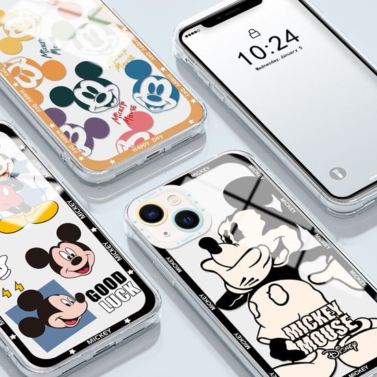 เคสโทรศัพท์ Hontinga สำหรับ iPhone 15 Pro Max 14 Pro Max 13 Pro Max 13 mini 12 Pro Max 12 mini 11 Pro Max iPhone 14 Plus เคสใสใสเคส Mickey Minnie Mouse คลุมทั้งหมดซิลิโคนนิ่มเคสโทรศัพท์ยางกันกระแทกเคสนิ่ม