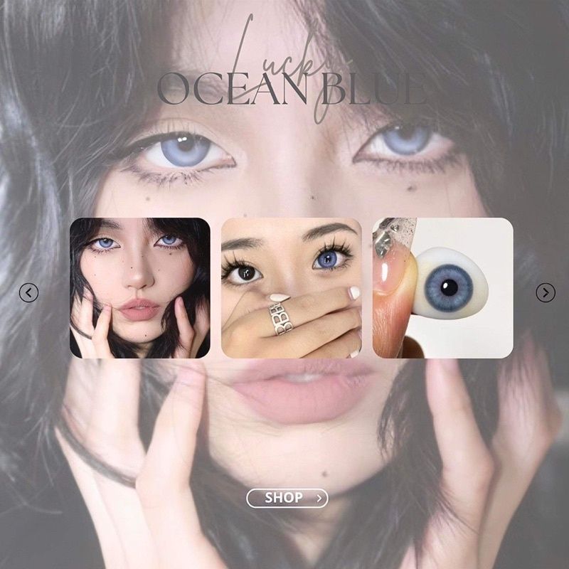 รุ่นSanctuary สีOcean blue -เลนส์รายปีวัสดุSilicone hydrogel ค่าอมน้ำ50% idollens