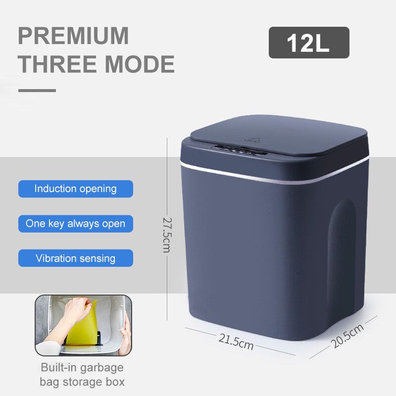 12L/14L/16L Rechargeable Smart Trash Can ชาร์จสมาร์ทถังขยะ / เซ็นเซอร์อัตโนมัติเป็นมิตรกับสิ่งแวดล้อมประหยัดพลังงานสี่เหลี่ยมผืนผ้าถังขยะ / ชาร์จเซ็นเซ