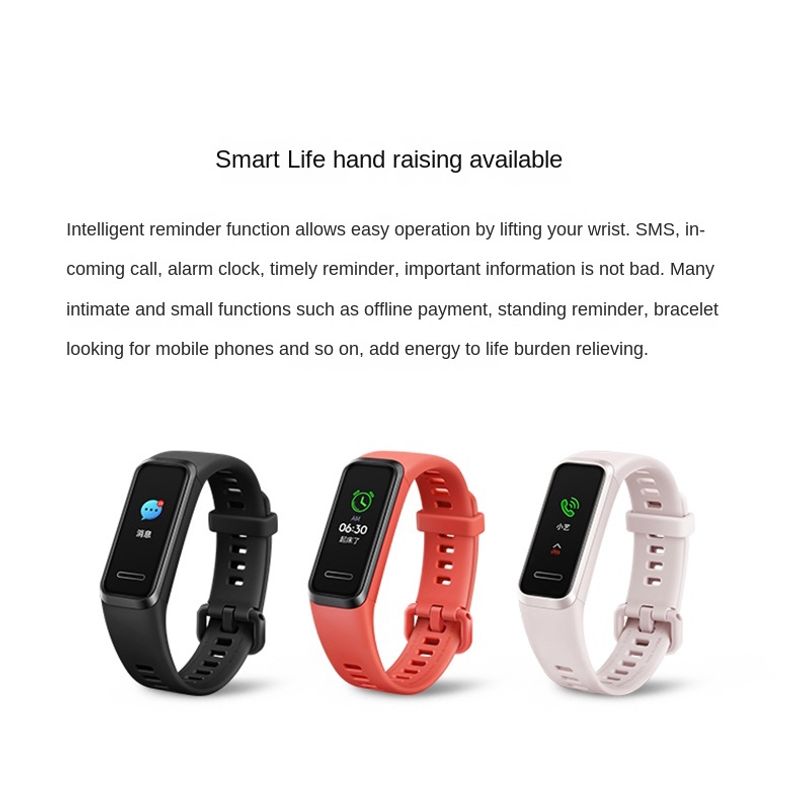 Huawei Band4 4pro สมาร์ทวอทช์ 7 มัลติฟังก์ชั่น 6 บลูทูธ กันน้ํา วัดอัตราการเต้นของหัวใจ นอนหลับ ผู้ชาย และผู้หญิง ของแท้