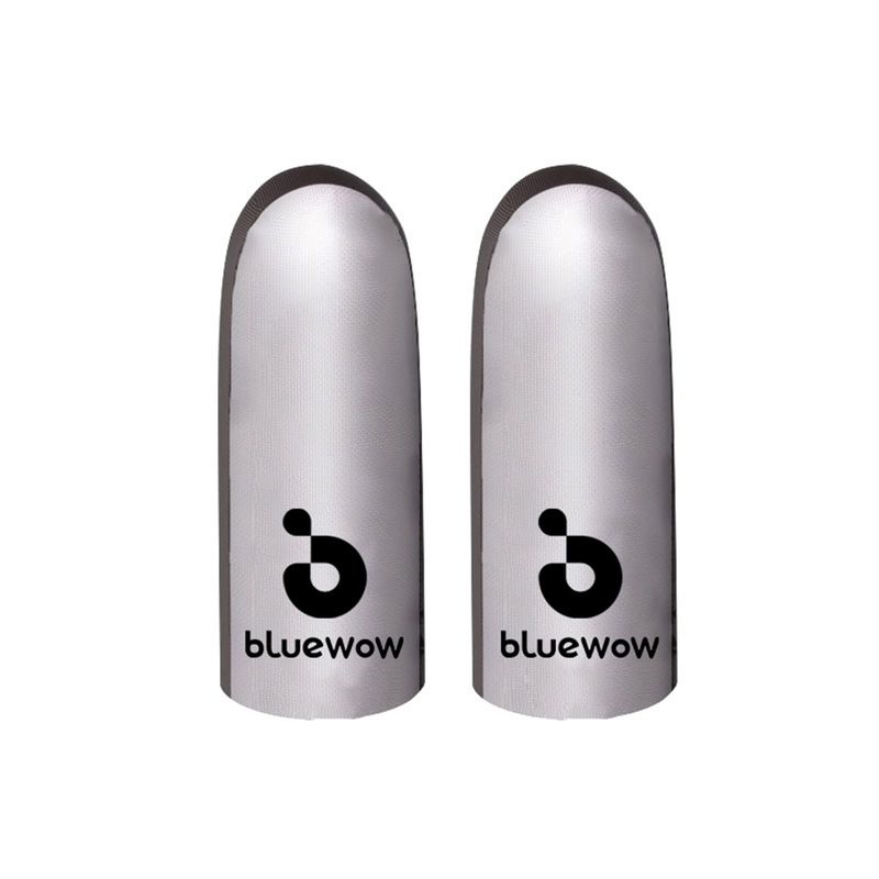 BlueWow ที่สวมนิ้วเล่นเกม Pro + 【สีน้ำเงิน】โลโก้ที่สวมนิ้วผ้าเงินตัวนำยิ่งยวดอุปกรณ์เล่นเกมมือถือที่ทนทานและระบายอากาศได้ดีเหมาะสำหรับที่สวมนิ้ว PUBG MLBB หน้าจอสัมผัส E-Sports