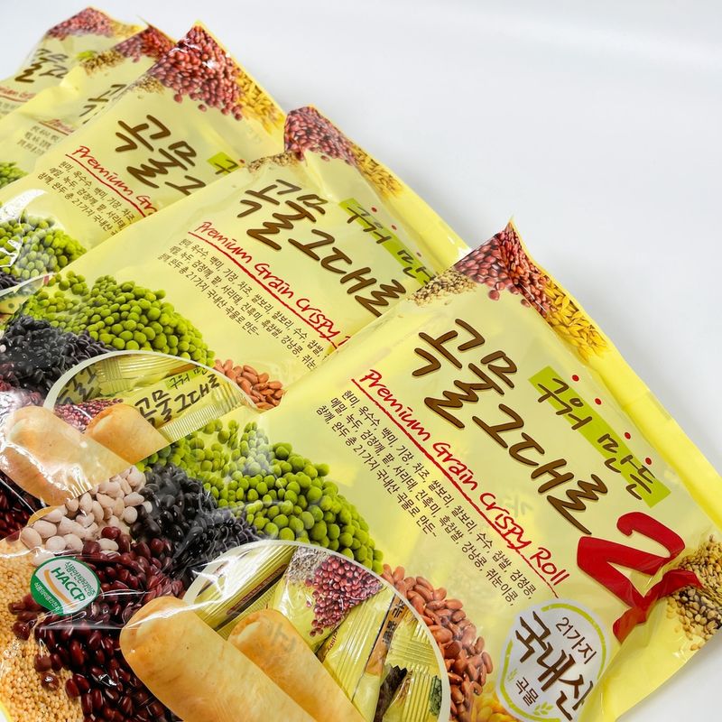 GRAIN CRISPY ROLL 21 180g 곡물그대로 เกรนครีสปี้โรล ธัญพืชแท่งอบกรอบสอดไส้ชีสจากเกาหลี