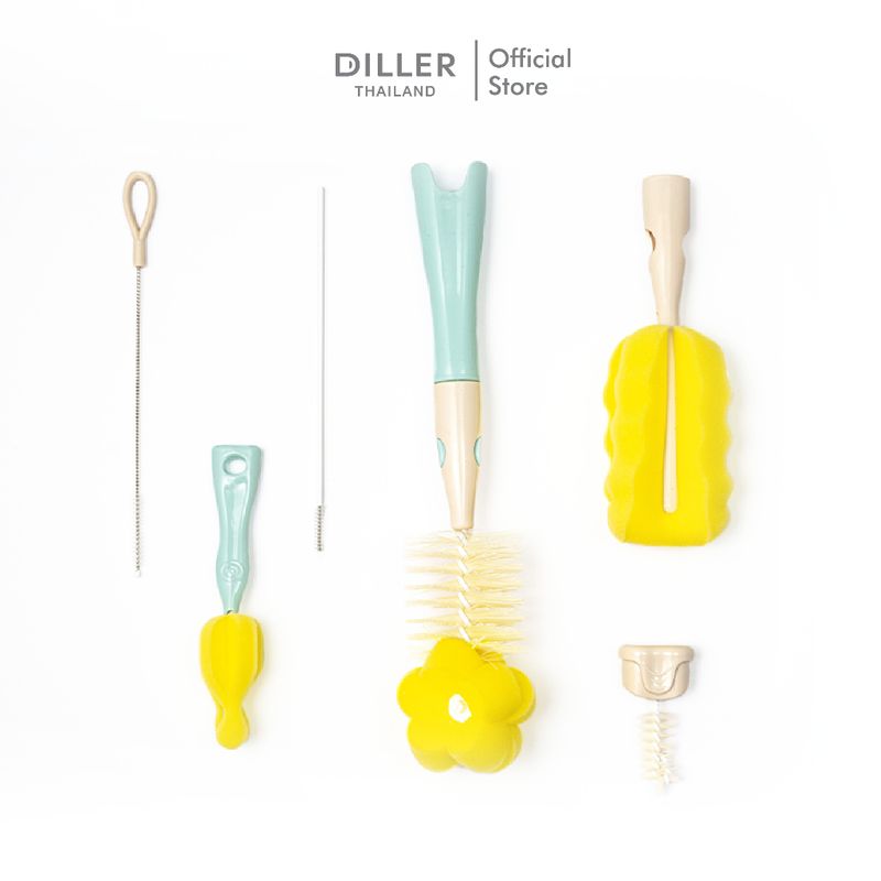 Diller ชุดแปรงล้างทำความสะอาด แก้วน้ำ และขวดนม Cleanning Brush Set DC4009 -6