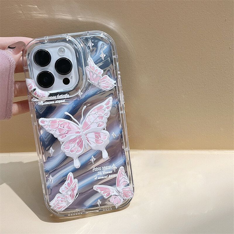 เคสโทรศัพท์กันกระแทกพร้อมถุงลมนิรภัยสำหรับ iPhone 15 Pro Max 11 Pro Max 12 13 Pro Max 14 Pro Max 6 7 8 Plus XR X XS Max 7Plus 8Plus 6Plus SE 2020 Candy Wave โปร่งใสปกหลัง