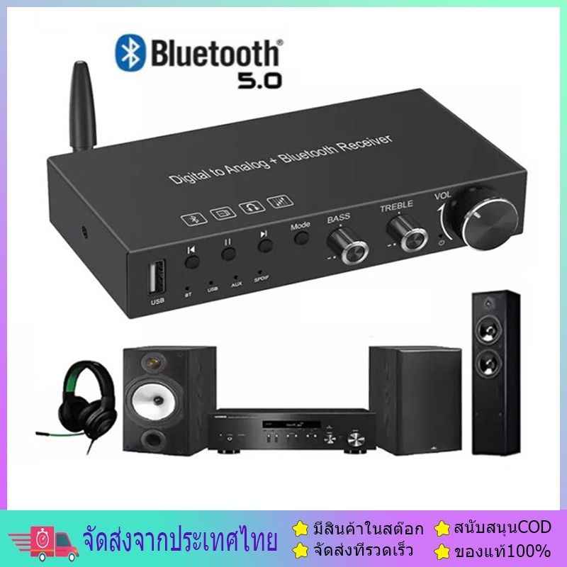 192KHz DAC Converter บลูทูธในตัว V5.0 ตัวรับสัญญาณ192 กิโลเฮิร์ตซ์  สเตอริโอ Converter, digital to analog Bluetooth 5.0