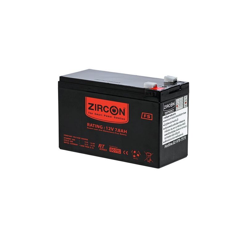 ⚡️กรุงเทพฯด่วน1ชั่วโมง⚡️ ZIRCON BATTERY 12V 5.4AH 7.2AH 7.8AH 9.0AH (เเบตเตอรี่เครื่องสำรองไฟ) UPS