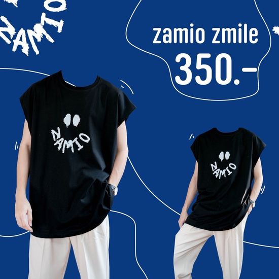 ZAMIO ZMILE T-shirt เสื้อยืดแขนกุดโอเวอร์ไซส์