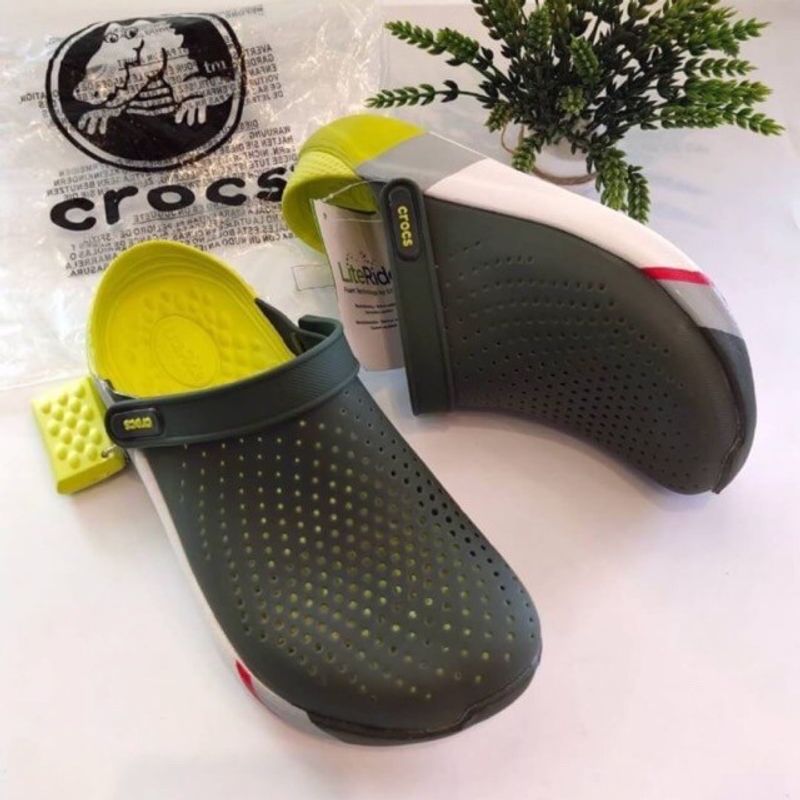 Crocs LiteRide Clog ✨(สีใหม่ เขียว/เหลือง ขายดี)✨สีใหม่พร้อมส่ง!! รองเท้าแตะ รัดส้น ชาย หญิง ทรงหัวโต