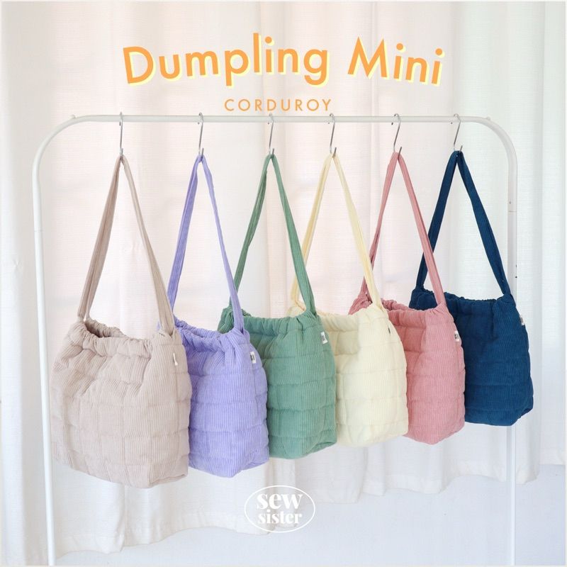 Dumpling corduroy mini bag 🥟 กระเป๋าทรงเกี๊ยว ไซส์มินิ สะพายไหล่ ผ้าลูกฟูกบุฟองน้ำ 6 สี made in Thailand พร้อมส่ง