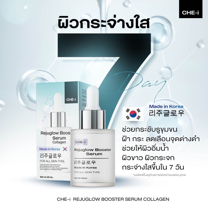 [Top seller] CHE-i Rejuglow Booster serum เชอิ รีจูโกลว์ เซรั่ม ของแท้ จากเกาหลี สูตรพัฒนาจากรีจูรัน