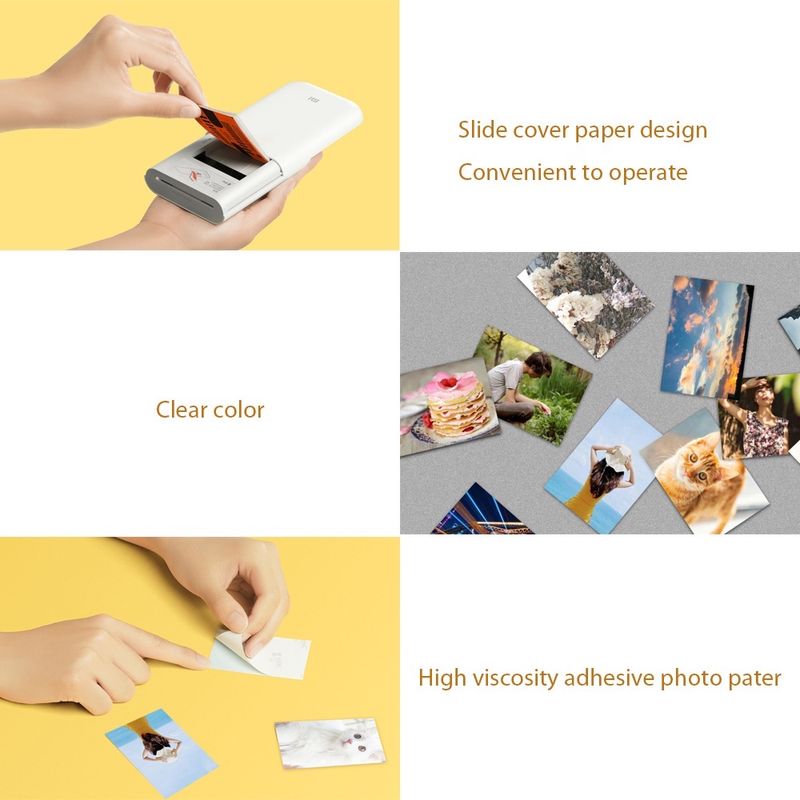 เครื่องปริ้นรูปภาพแบบพกพา Xiaomi Mi Portable Pocket Photo Printer เครื่องปริ้นพกพา ใส่กระเป๋าได้ With Mijia APP 300DPI