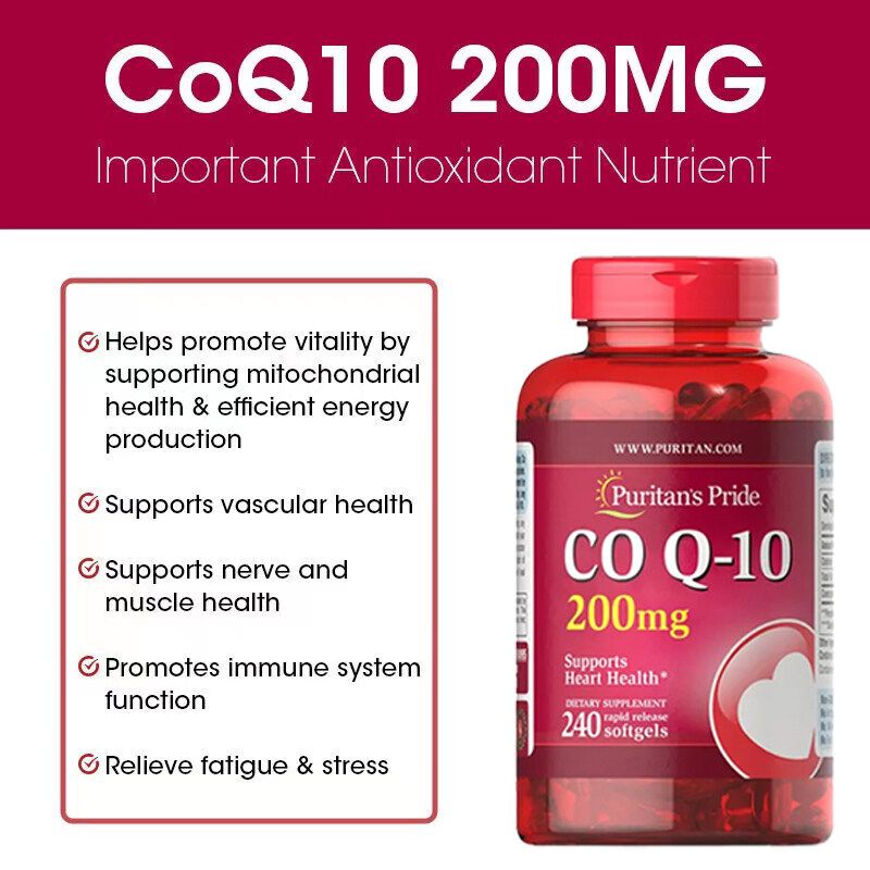 จัดส่งในวันเดียวกัน CoQ10 Puritans Pride 200 Mg 240Sofgels วิตามินเพื่อสุขภาพ หัวใจ แพ็กเก็จใหม EXP 10/2025