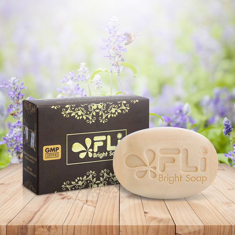 โปร 5 กล่อง สบู่FLI Bright Soap สบู่สมุนไพรไทยขนาด 120 กรัม